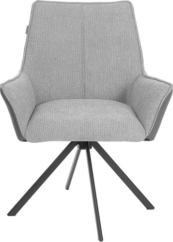 Стул с подлокотниками TetChair Мурано опора 360 (велюр/букле (HYP)/экокожа, светло-серый/графит)