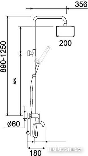 Душевая система РМС SUS124BL-009DK