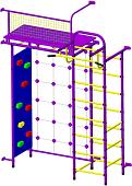 Детский спортивный комплекс Пионер 10СМ со скалодромом (пурпурный/желтый)
