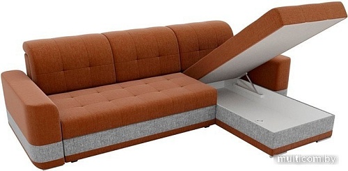 Угловой диван Mebelico Честер 61125 (правый, рогожка, коричневый/серый)