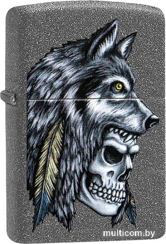 Зажигалка Zippo Wolf Skull Feather Design 29863-000003
