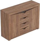 Тумба Мебельград Соренто с 4 ящиками и 2 дверцами (дуб стирлинг-кофе структ.мат.)