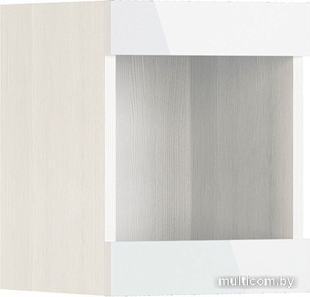 Полка МСТ. Мебель Белла №16 (рамух белый/белый глянец)