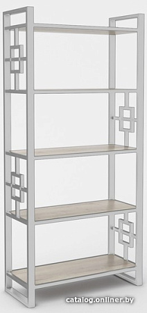 Стеллаж Hype Mebel Квадро 80x200 (белый/древесина белая)