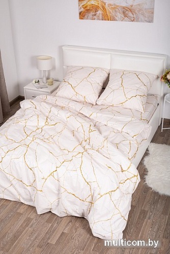 Постельное белье Миланика Мрамор Семейный (поплин)
