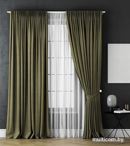 Комплект штор и гардин Pasionaria Каспиан 340x230 (3 шт, зеленый)