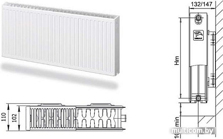 Стальной панельный радиатор Лемакс Compact 22 500x1000