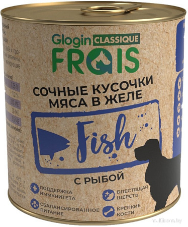 Сухой корм для собак Frais Classique Dog сочные кусочки мяса с рыбой в желе (850г)