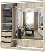 Шкаф-купе Кортекс-мебель Сенатор ШК12-45 Геометрия ДСП с зеркалом (дуб сонома)