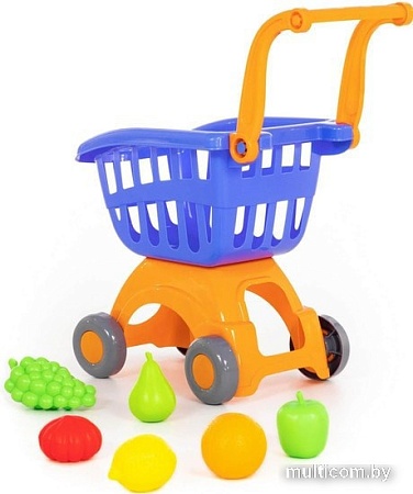 Тележка игрушечная Полесье Мини + набор продуктов №3 71378