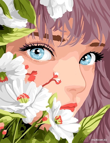 Три совы Аниме девушка с цветами КХ3040_53877