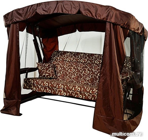Садовые качели МебельСад Тор (завитушки, коричневый)