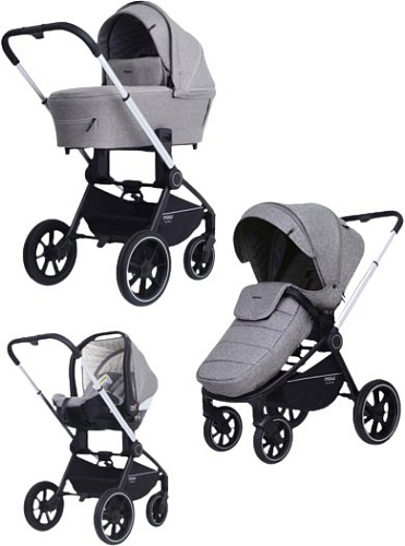 Универсальная коляска Rant MOWbaby Zoom PU (3 в 1, silver beige)