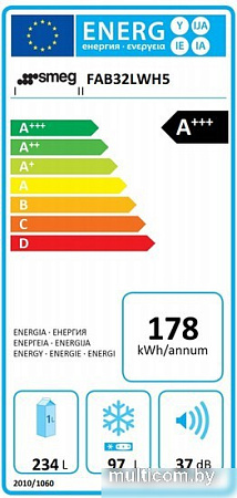 Холодильник Smeg FAB32LWH5