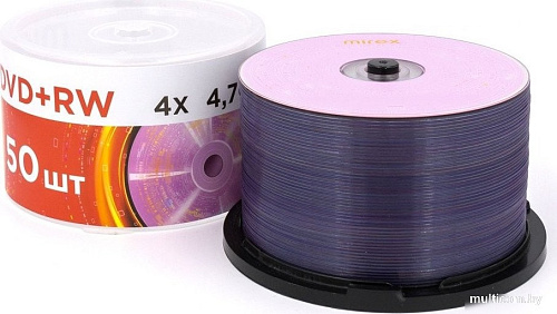 DVD+RW диск Mirex 4.7Gb 4x UL130022A4B (50 шт.)