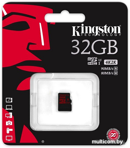 Карта памяти Kingston microSDHC (Class 10) 32GB (SDCA3/32GBSP)