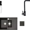 Кухонная мойка БелЭворс Forma L + смеситель W4998-4-22 + дозатор L405F (черный)