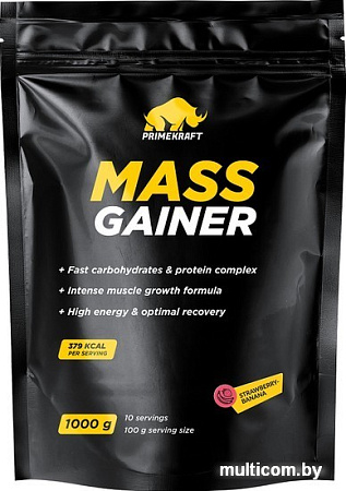 Протеин Prime Kraft Mass Gainer (1000г, клубника/банан)