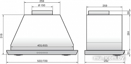 Кухонная вытяжка Elikor 52П-1000-Э4Д (кремовый)