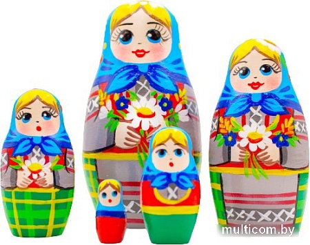 Развивающая игра Брестская Матрешка С букетом луговых цветов (набор 5 шт)