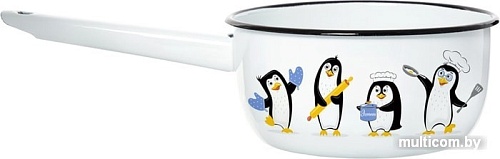 Кастрюля с длинной ручкой Эстет Пингвины ЭТ-72330