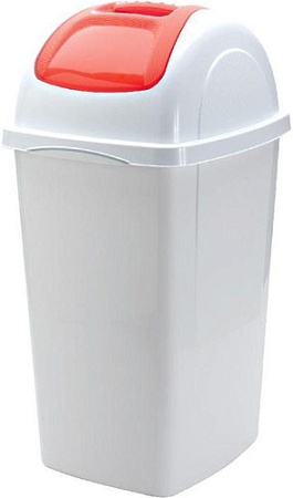 Мусорное ведро Bama Cont.Europa Lt.33 Bianco (33 л, белый/красный)