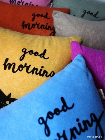Декоративная подушка Matex Meow. Good Morning 24-767 (мятный/чернильный)