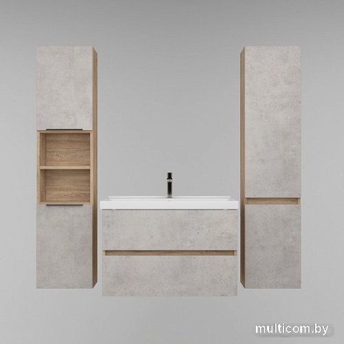 Дабер Тумба под умывальник 011 Т11.8.0.7 (дуб канзас коричневый/бетон чикаго)