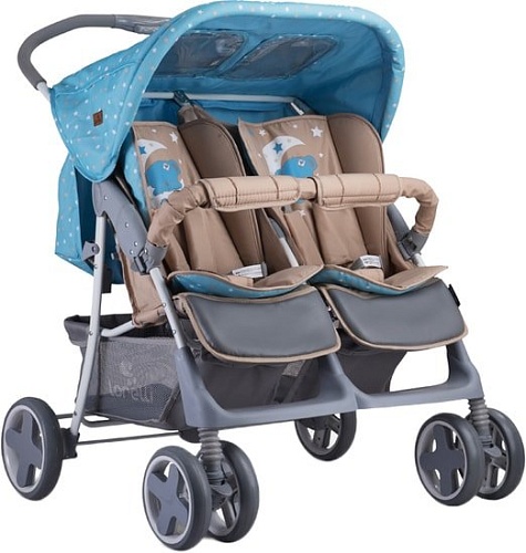 Коляска прогулочная «книга» Lorelli Twin 2019 (blue&beige moon bear)