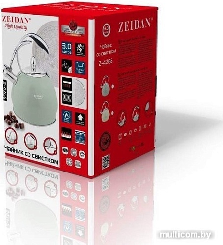 Чайник со свистком ZEIDAN Z-4266 (морская волна)