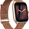 Умные часы Amazfit GTS 4 (золотистый, с коричневым нейлоновым ремешком)