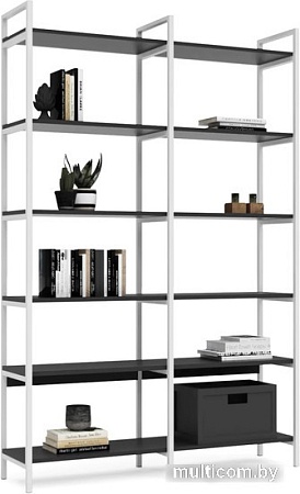 Стеллаж Crafto Симпл Плюс Лофт 06 1250x320x1900 (белый/графит)