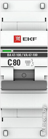 Выключатель автоматический EKF PROxima ВА 47-100 1P 80A (C) 10kA mcb47100-1-80C-pro