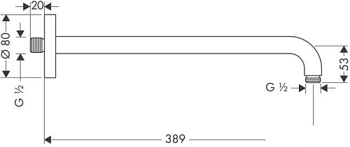 Держатель верхнего душа Hansgrohe 27413000