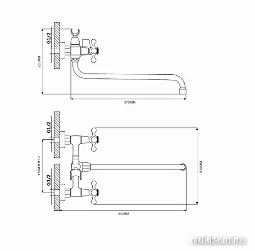 Смеситель Ekko EM2208-2