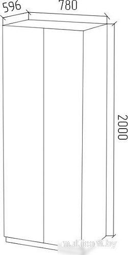 Шкаф распашной МДК ШК1 для одежды 2-х дверный 780x596x2000 (орех гварнели )