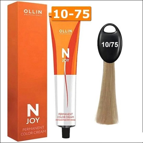 Крем-краска Ollin Professional N-Joy Color Cream 10/75 светл. блонд коричнево-махагон. 100 мл