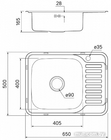 Кухонная мойка IDDIS Basic BAS65SLi77