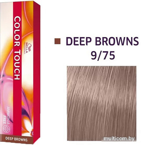 Оттеночная краска Wella Professionals Color Touch 9/75 очень светлый блонд коричнево-махагоновый 60 мл