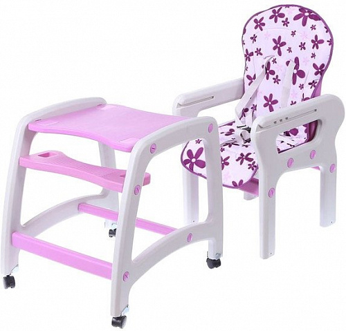 Стульчик для кормления Eco Toys 3 в 1 (розовый)