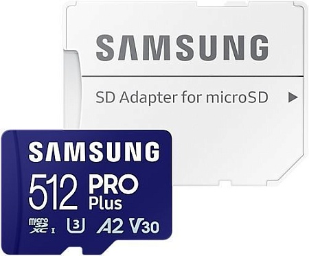 Карта памяти Samsung PRO Plus microSDXC 512GB MB-MD512SA/EU (с адаптером)