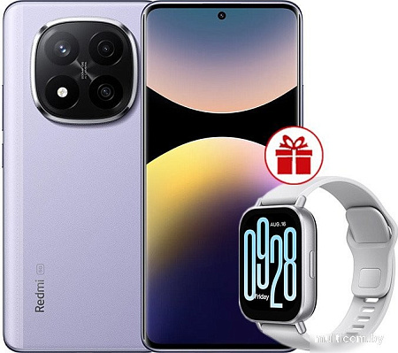 Смартфон Xiaomi Redmi Note 14 Pro+ 5G 12GB/512GB международная версия (фиолетовый) + умные часы Xiaomi Redmi Watch 5 Active(серебристый)по акции