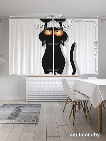 Комплект штор JoyArty Кот-шкодник 1.45x1.8 м p_18507_145x180 (2 шт)