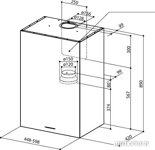 Кухонная вытяжка Faber CUBIA GLOSS EG8 WH A60 ACTIVE