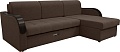 Диван Сириус Лидер-1 c оттоманкой НПБ 260x165 (Eva 26 велюр коричневый)