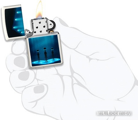 Зажигалка Zippo Classic Glow In The Dark Aliens Design 49487