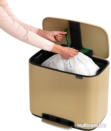 Brabantia Bo Pedal Bin 36 л (минерально-золотой)