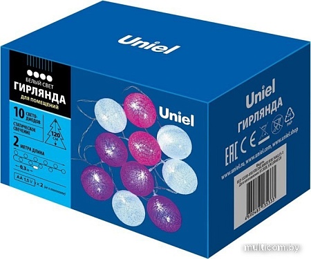 Новогодняя гирлянда Uniel ULD-S0200-010/STB/2AA WHITE IP20 TANGLES-1 UL-00007341