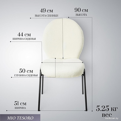 Стул Mio Tesoro Фиджи DC-237 (белый/черный)