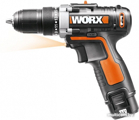 Дрель-шуруповерт Worx WX128.3 (с 2-мя АКБ, кейс)